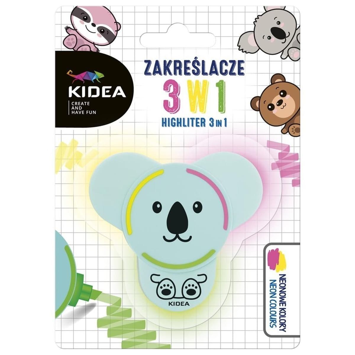 Zakreślacze Kidea z figurką 3w1