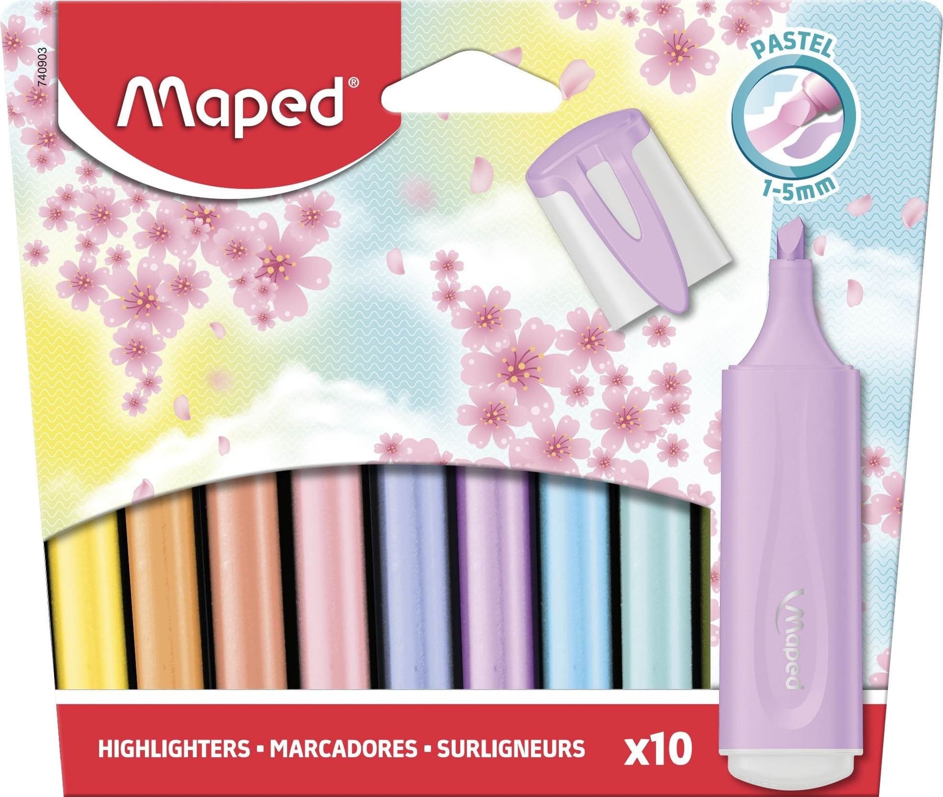 Zakreślacze pastelowe Classic New Maped 10 sztuk