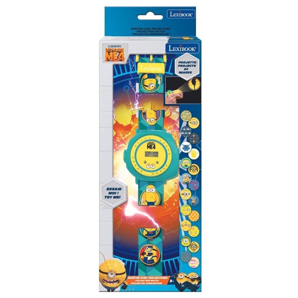 Zegarek cyfrowy z projektorem minionki lexibook dmw050des