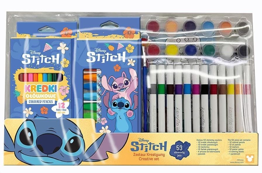 Zestaw artystyczny Stitch 53 elementy kreatywny dla dzieci