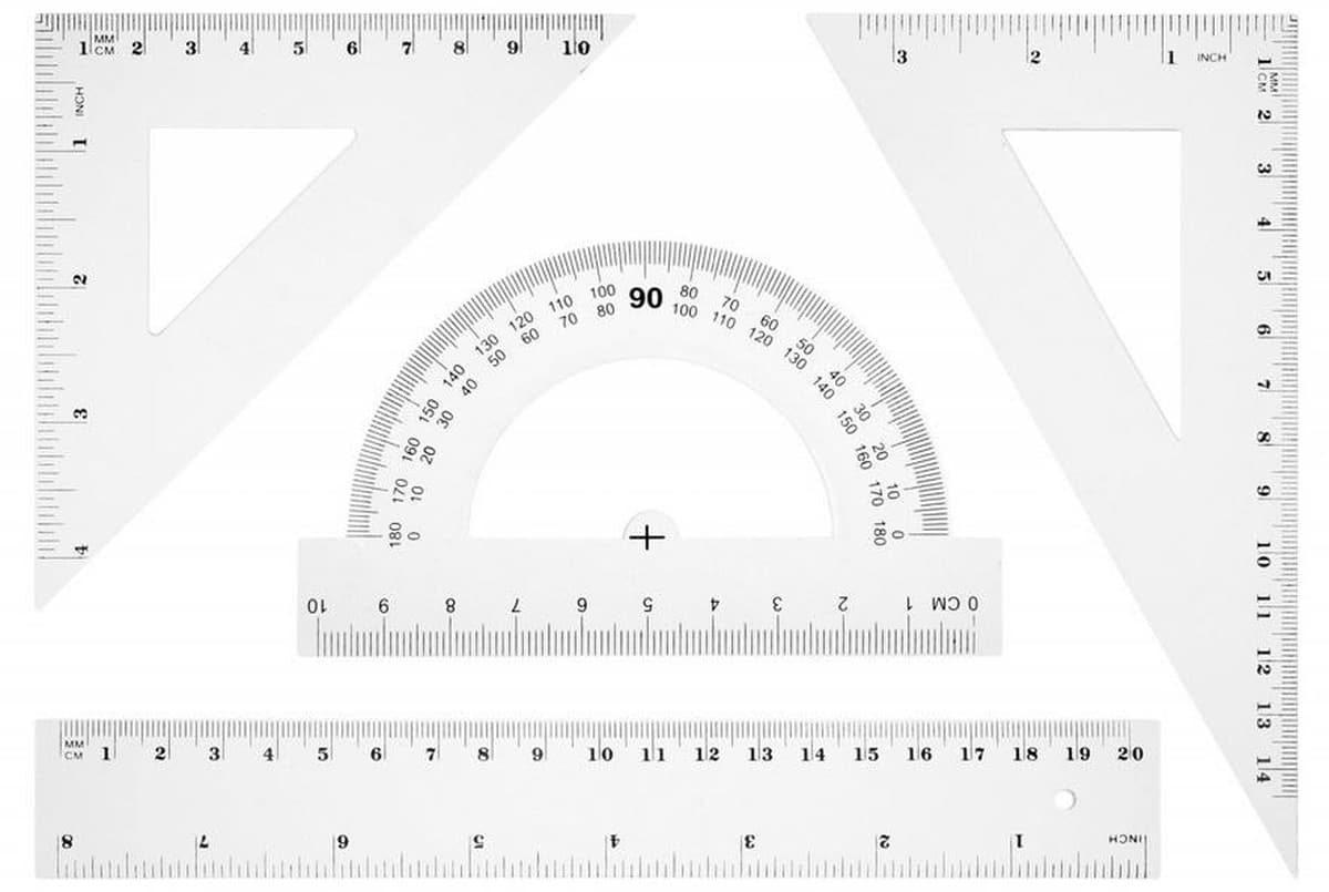 Zestaw geometryczny linijka 20 cm ekierka kątomierz