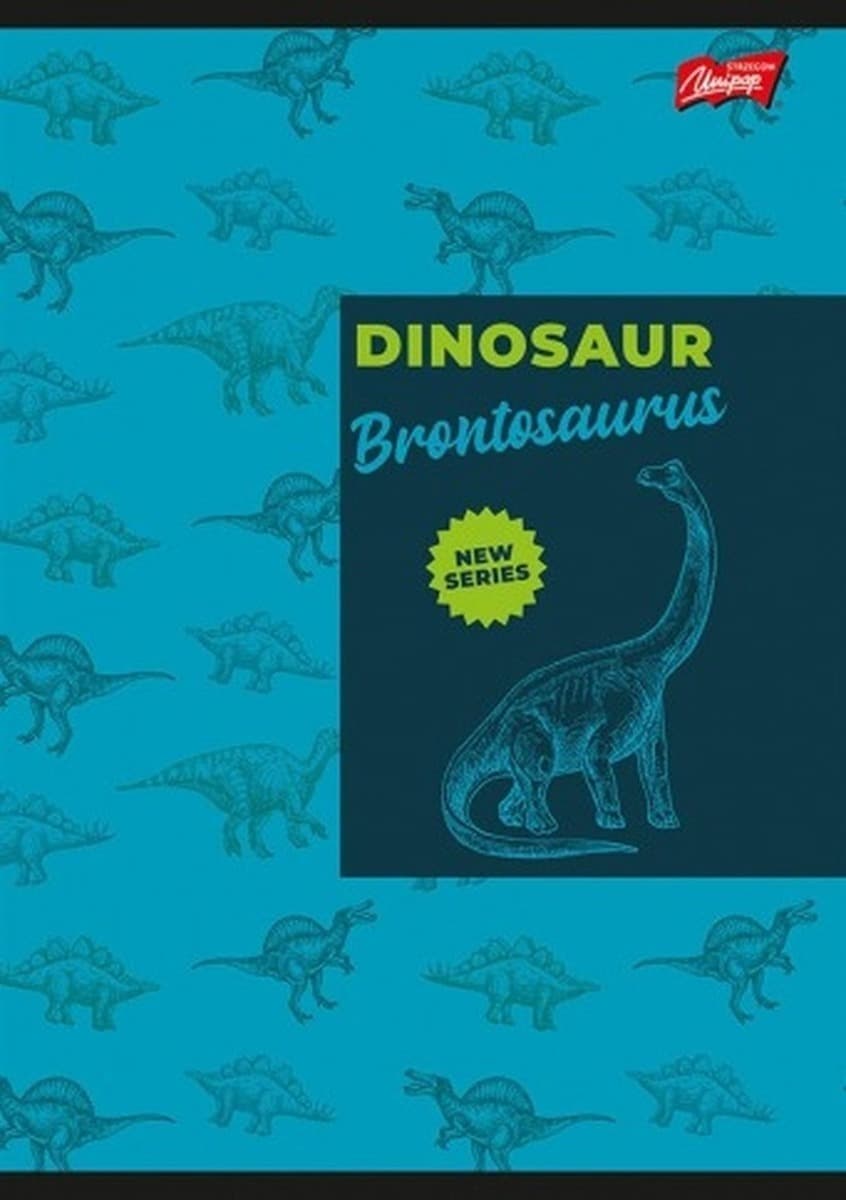 Zeszyt A5 16k 3-linia dwukolorowa dinosaur mix pakiet 15 sztuk