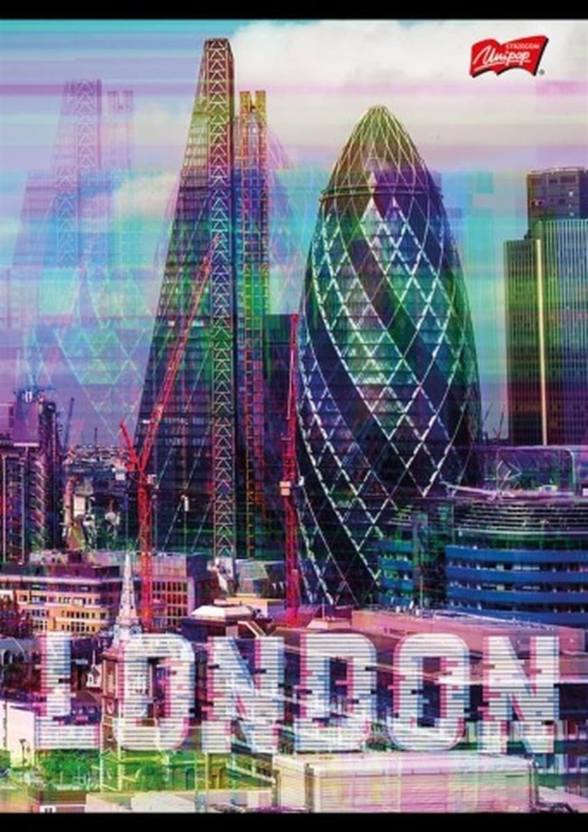 Zeszyt A5 60k Kratka Glitched City Mix Pakiet 10 Sztuk
