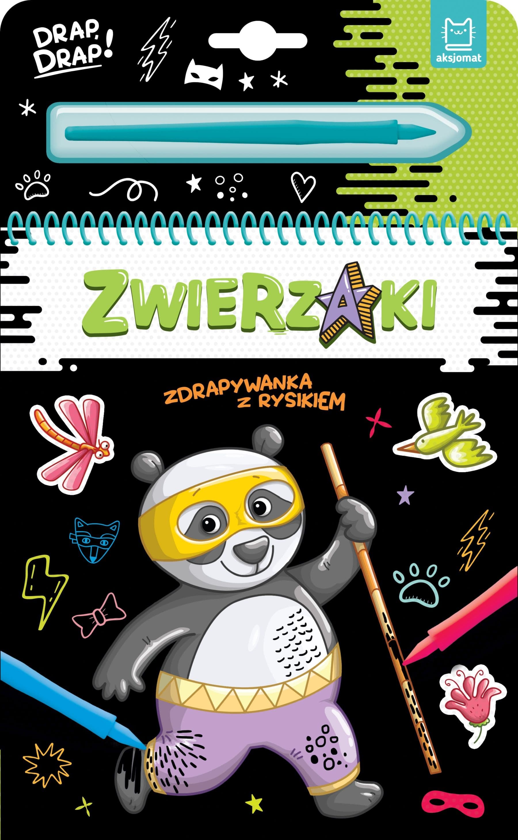 Zwierzaki. Zdrapywanka z Rysikiem dla dzieci