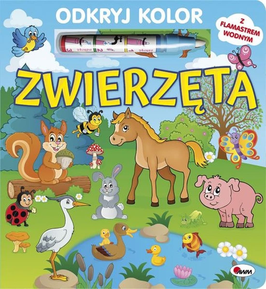 Zwierzęta odkryj kolor malowanka wodna wielokrotnego użytku