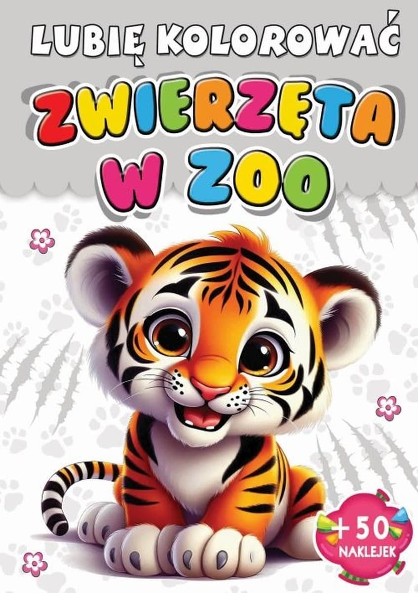 Zwierzęta w ZOO. Kolorowanka z naklejkami