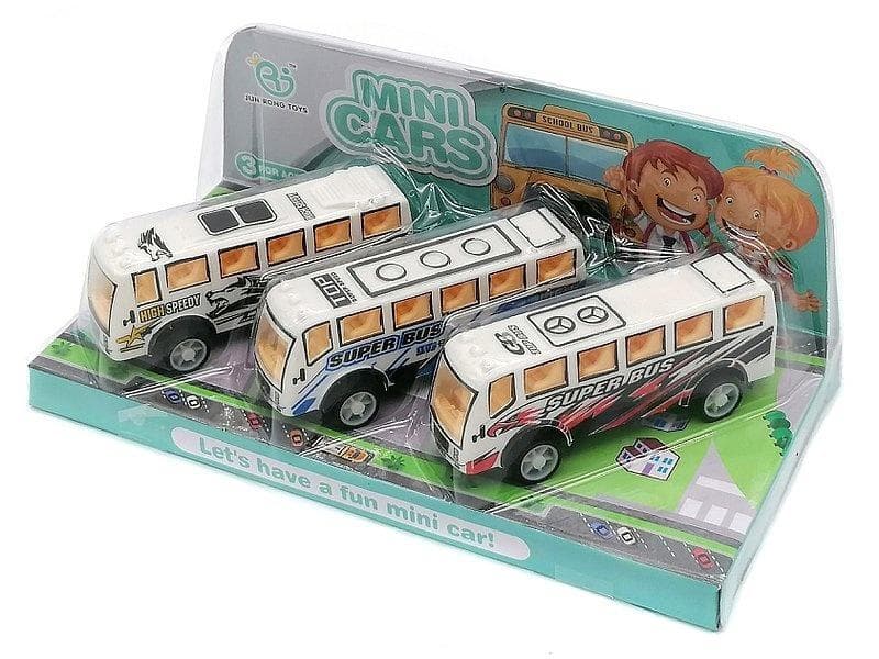 Zestaw autobusów z PVC 3 elementy 20x7,5x10 cm