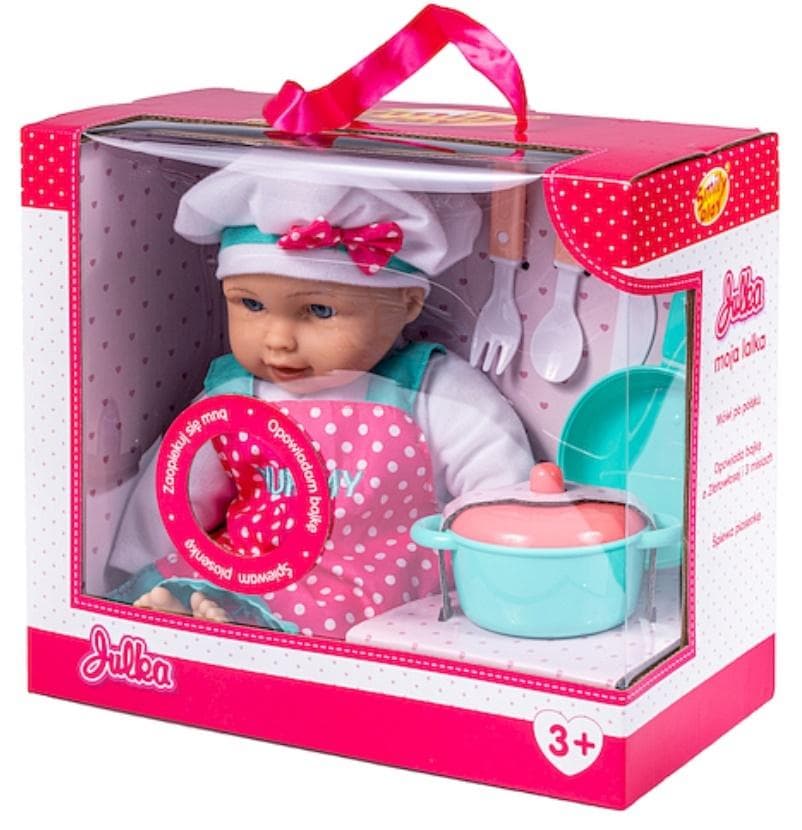 Lalka Julka kucharz z akcesoriami do gotowania 35 cm