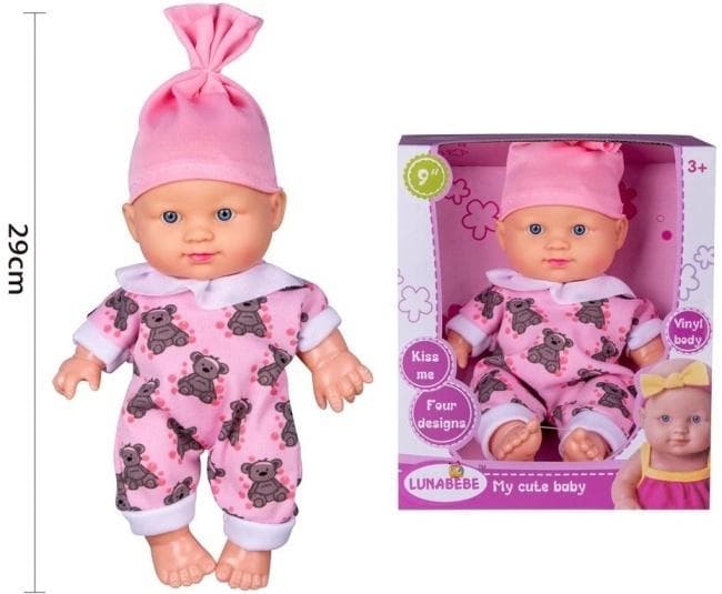 Lalka bobas Lunabebe My cute baby w różowych śpioszkach