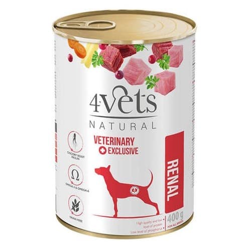 4VETS NATURAL Renal New Dog karma dla psów z problemami nerek 400g