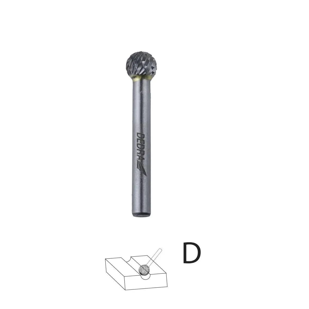 Frez trzpieniowy kulisty D12x10mm trzpień