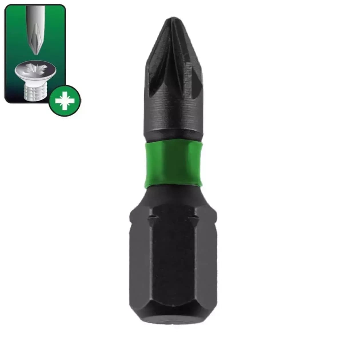 Końcówki wkrętakowe udarowe Pozidriv PZ1 25mm, 2szt blister