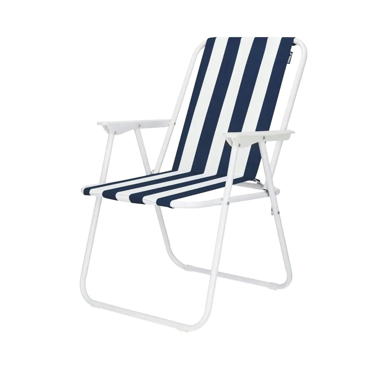 Składane krzesło campingowe plażowe 52 x 58 x 72 cm biało-granatowe