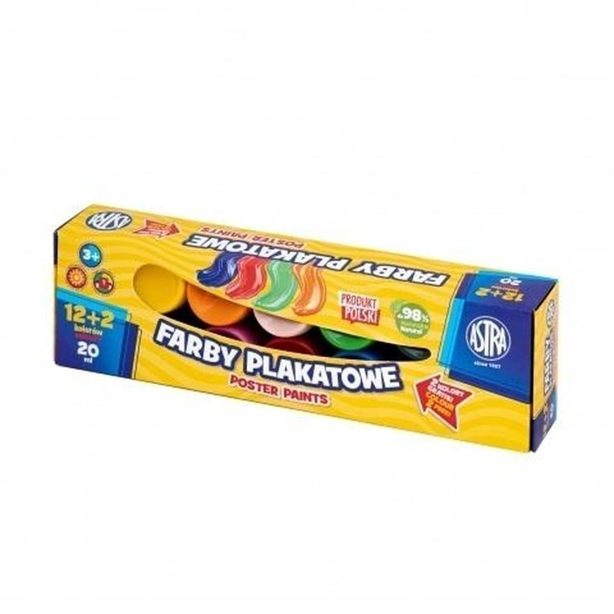 Astra Art-pap Farby plakatowe 14 kolorów 20 ml