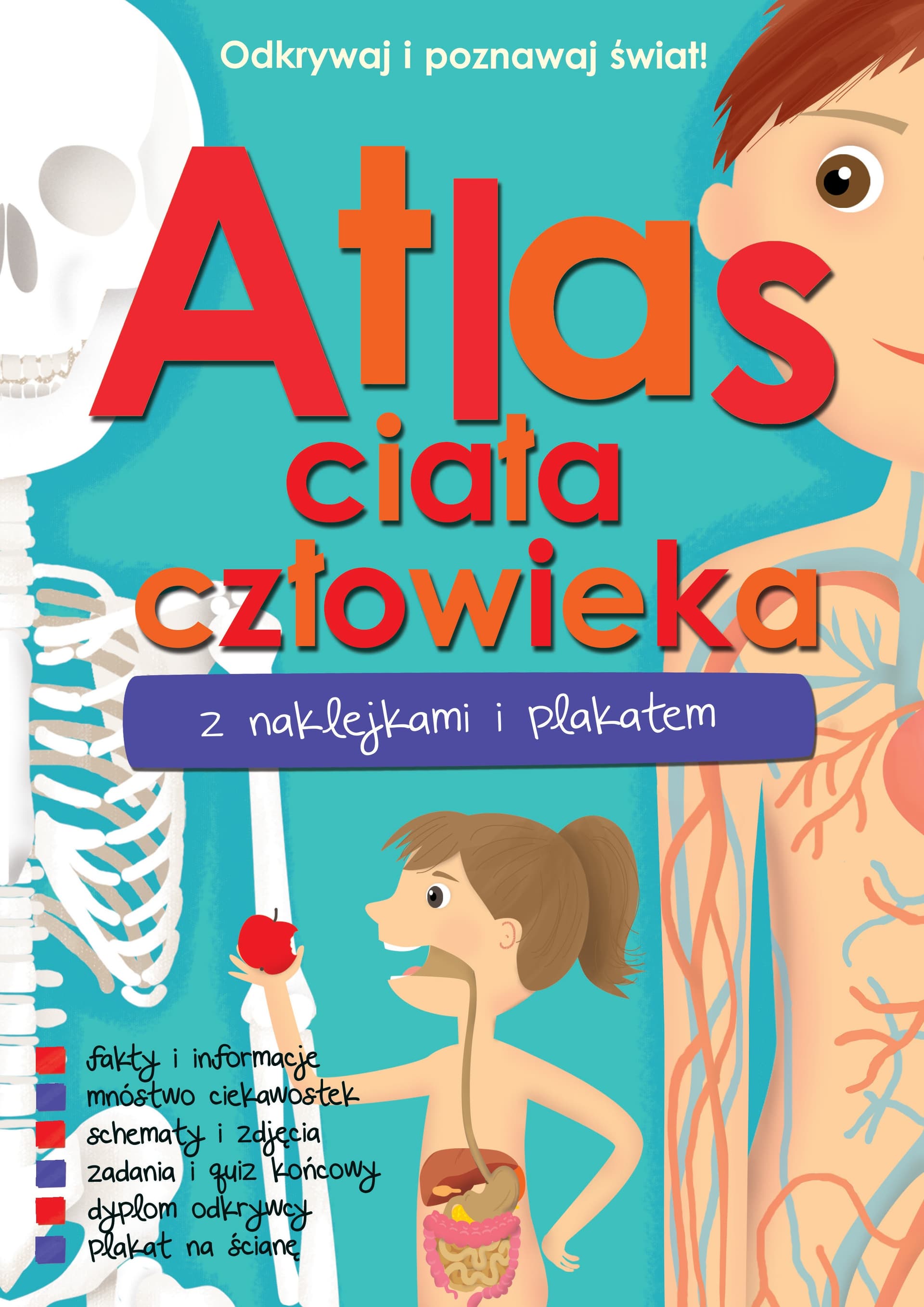 Książka Atlas ciała człowieka z naklejkami dla dzieci