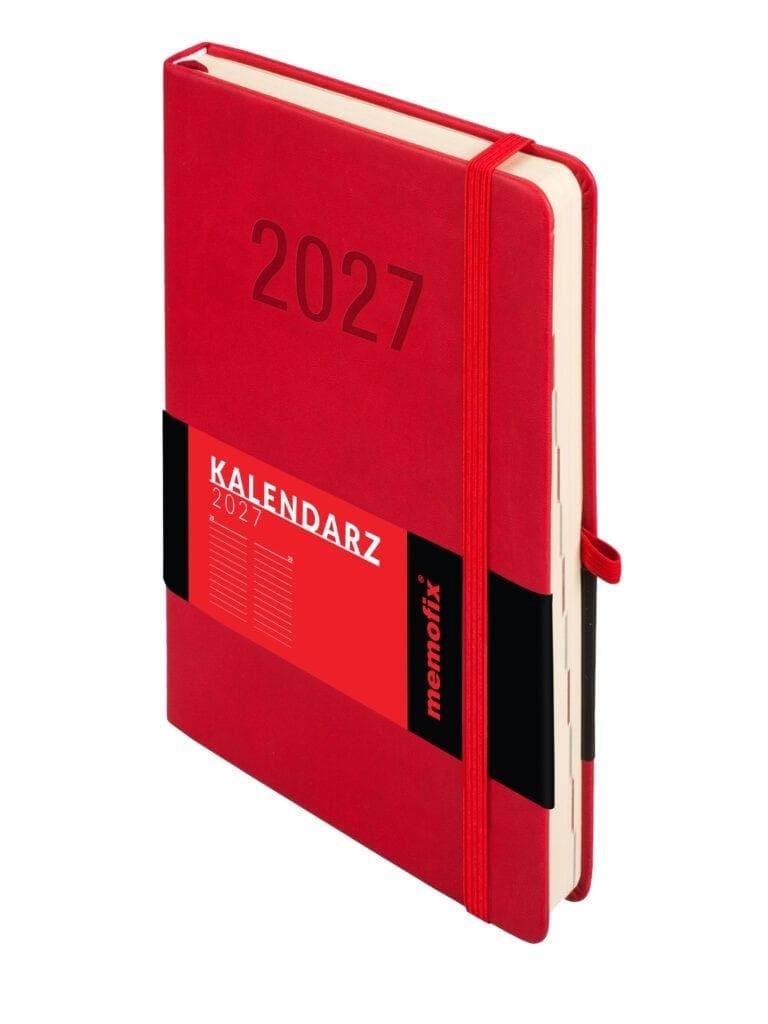 Kalendarz planer Memofix A5 2027 czerwony dzień na stronę 384 strony