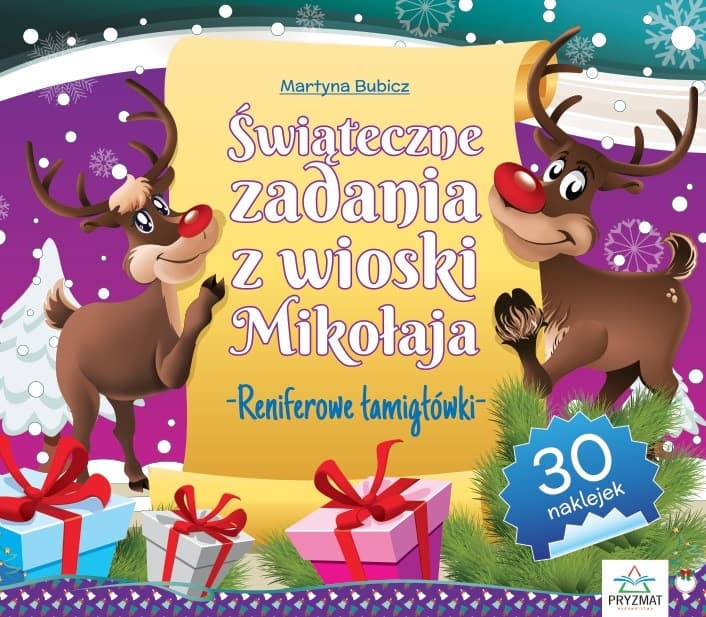 Książka dla dzieci Reniferowe łamigłówki - Świąteczne zadania z wioski Mikołaja