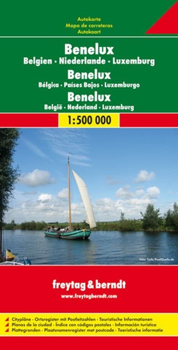Mapa samochodowa Belgia Holandia Luksemburg 1:500 000 Freytag & Berndt