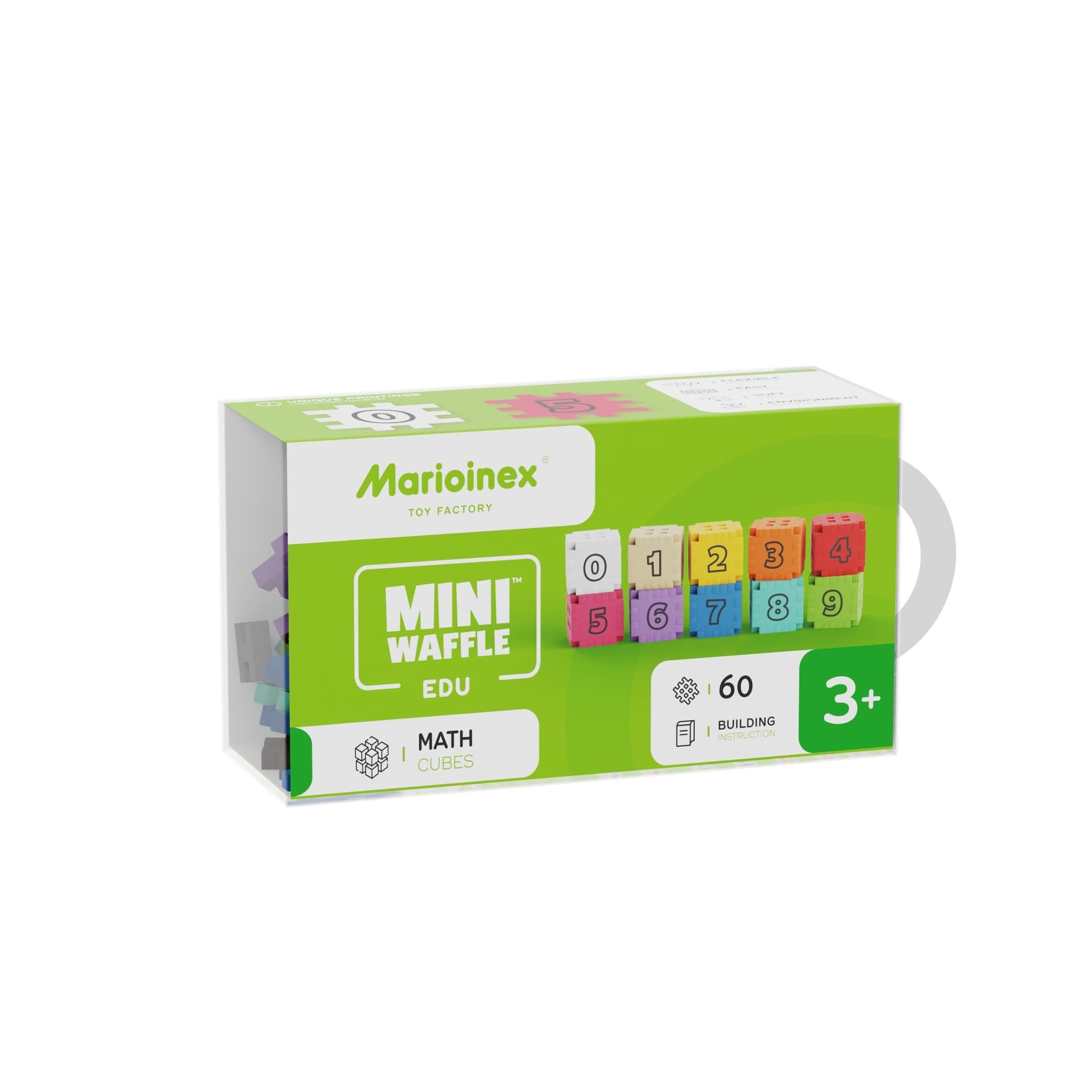 Marioinex Klocki Konstrukcyjne Waffle Mini Edu Kostki Matematyczne 60 el