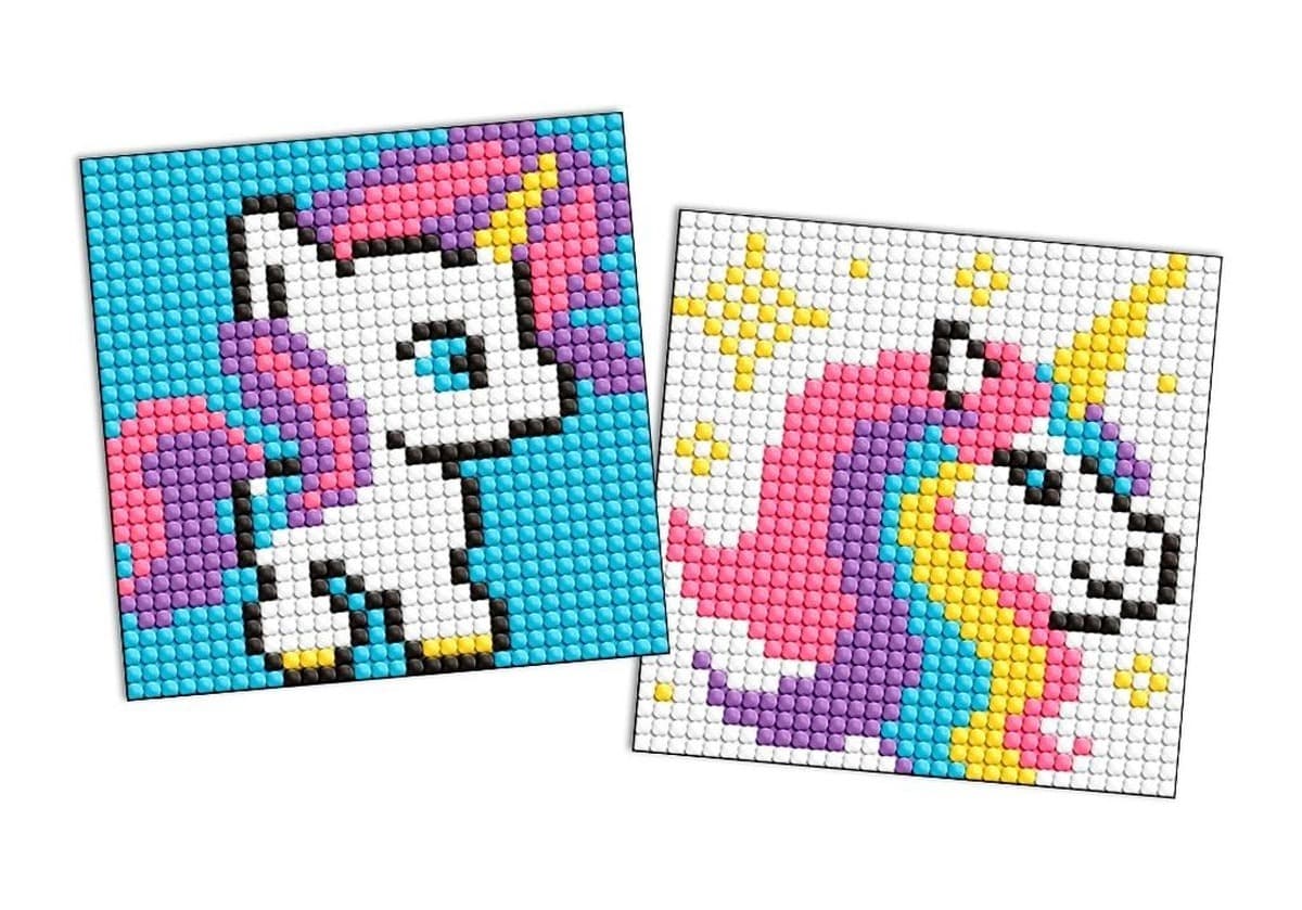 Mozaika diamentowa dla dzieci naklejka - Jednorożec 9x9 cm