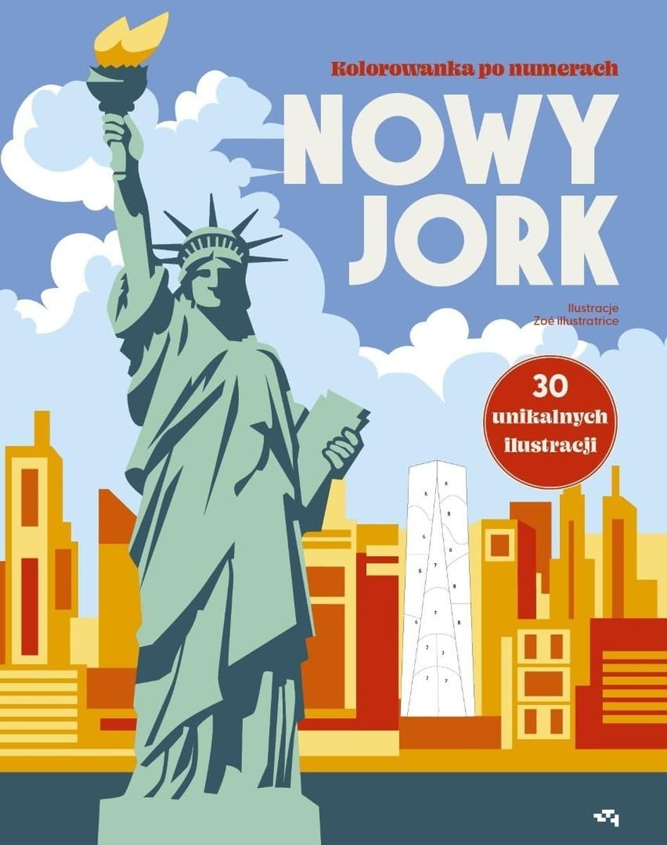 Nowy Jork Kolorowanka po numerach Relaks dla dorosłych i młodzieży
