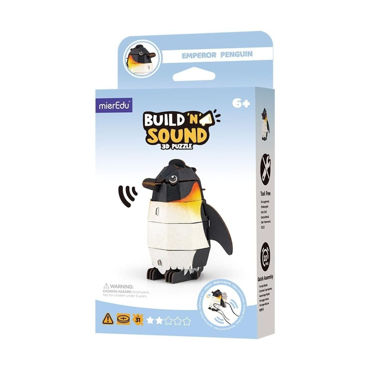 Puzzle 3D Pingwin Cesarski Buduj i Słuchaj z Dźwiękiem
