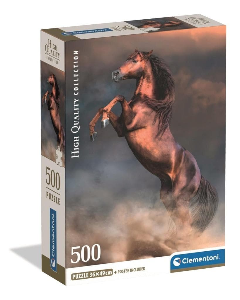 Puzzle 500 elementów z motywem dzikiego, czerwonego ogiera