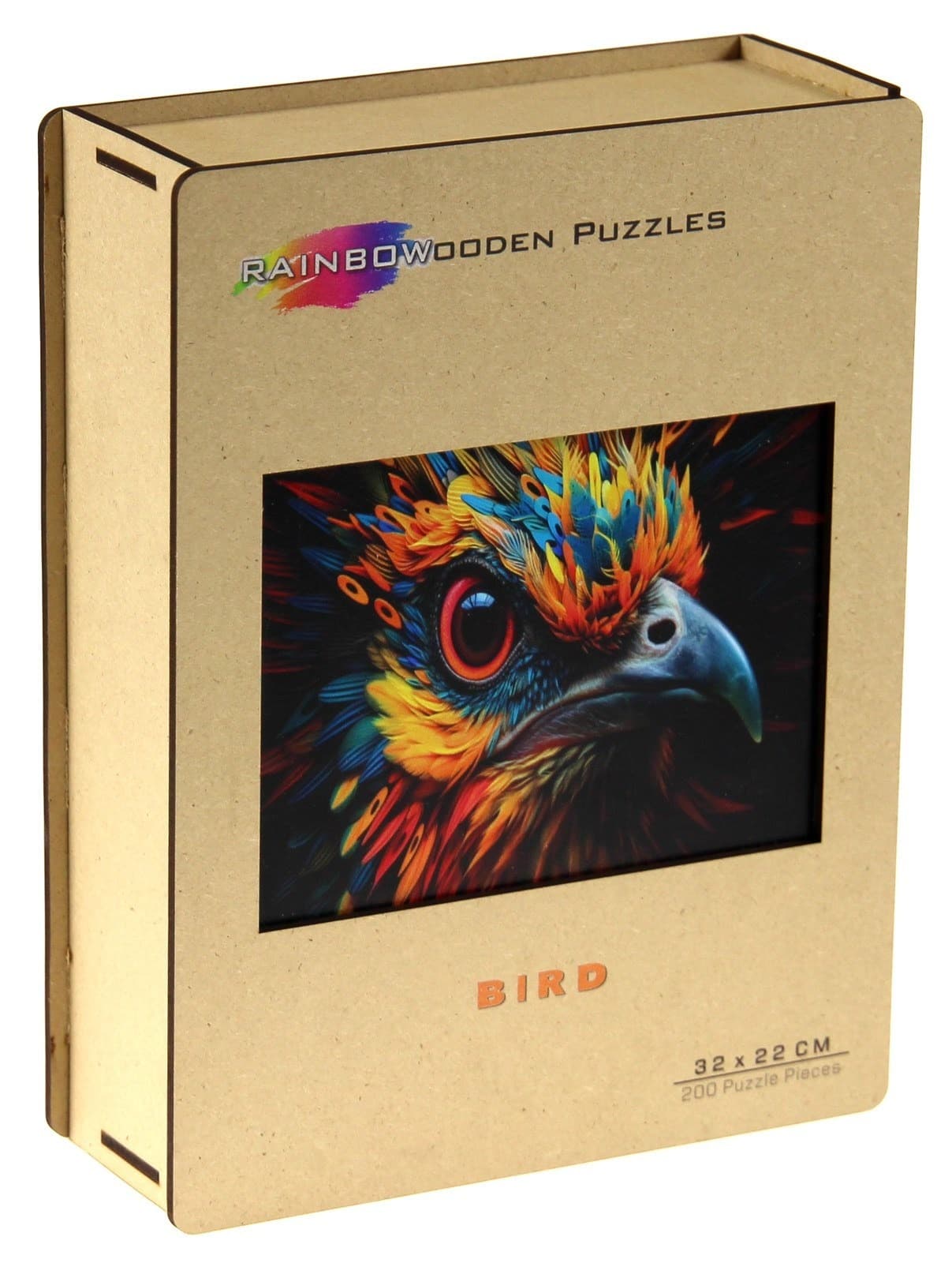 Puzzle drewniane Kolorowe Ptak, 200 elementów