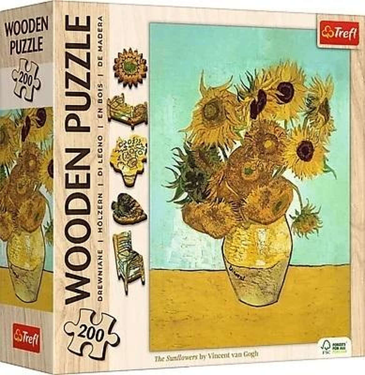 Puzzle Słoneczniki Vincent van Gogh drewniane Trefl 200 elementów