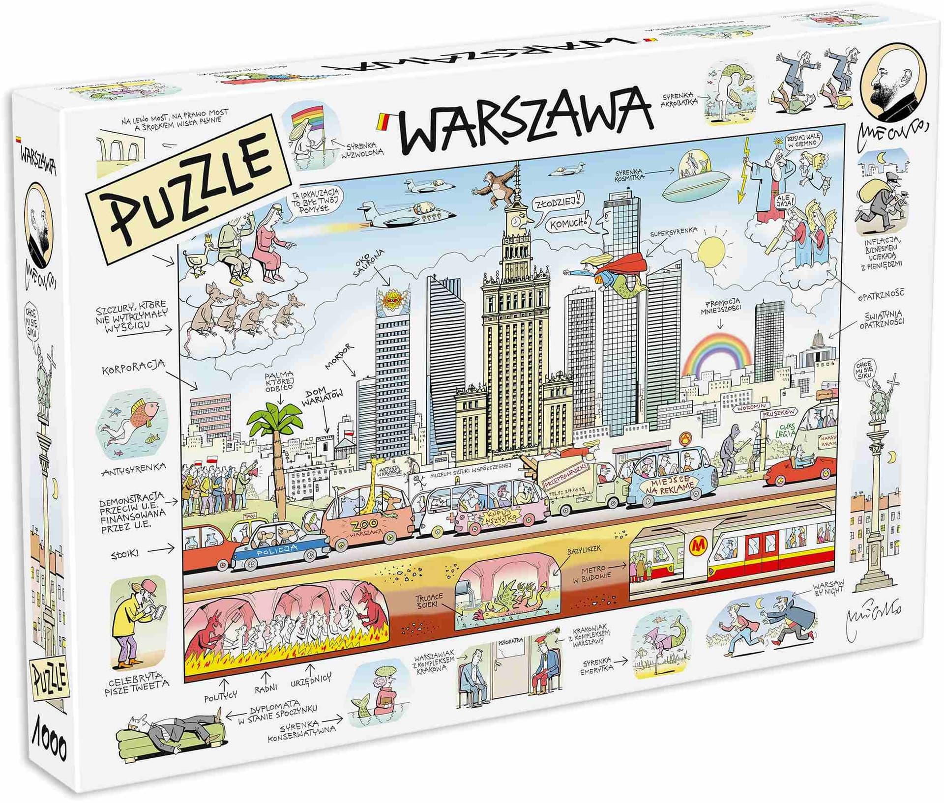 Puzzle Warszawa Andrzej Mleczko 1000 elementów MDR