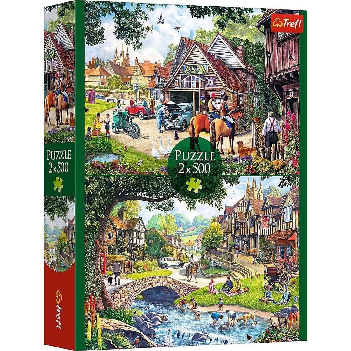 Puzzle z motywem sielankowego życia 2 x 500 elementów Trefl