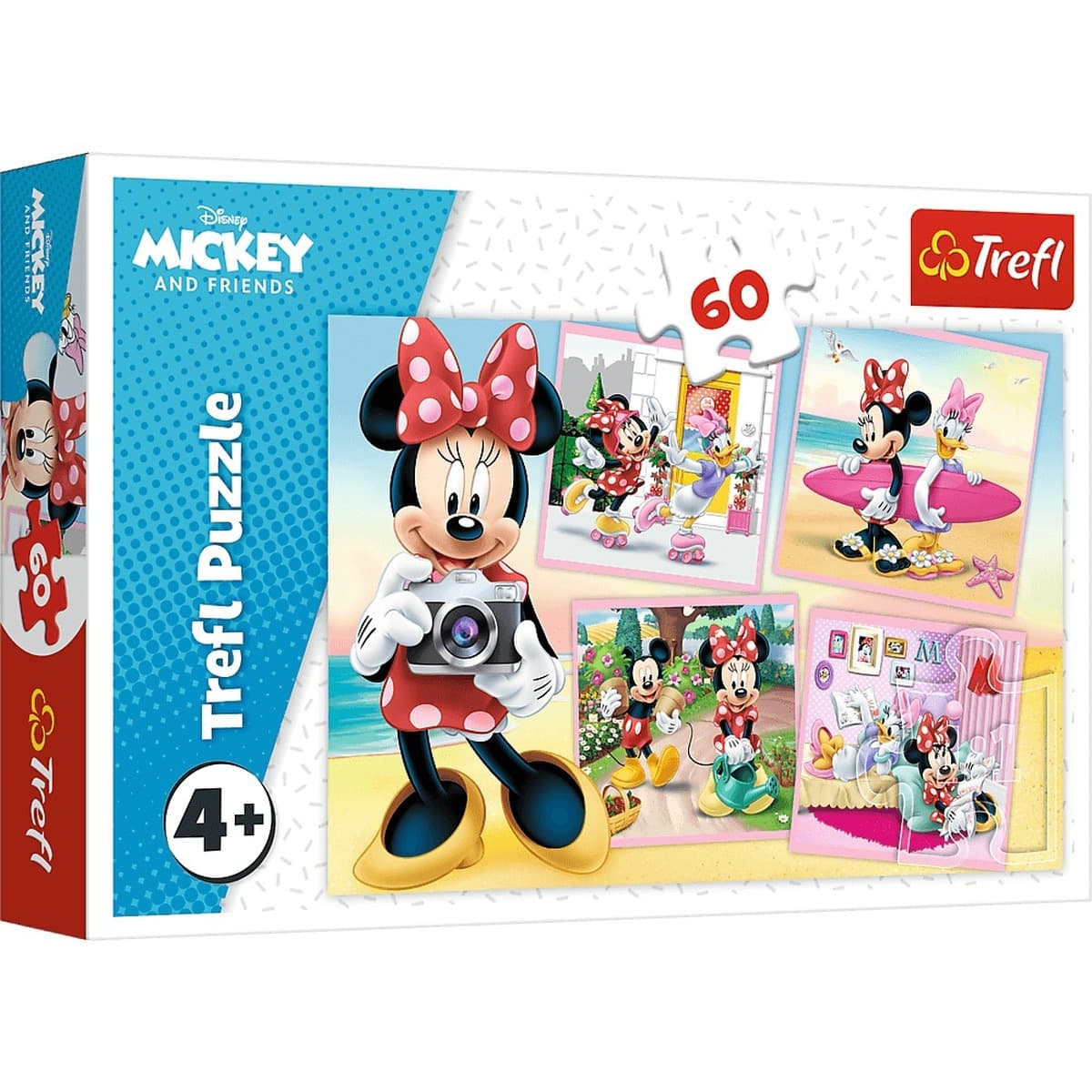 TREFL Puzzle 60 elementów - Urocza Minnie, układanka dla dzieci +4 lata