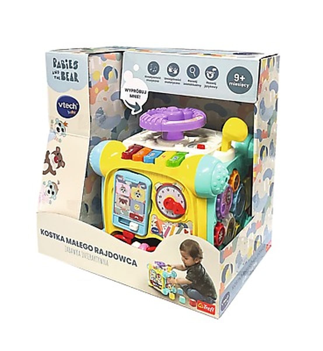 VTech Interaktywna Zabawka Kostka Edukacyjna Mały Rajdowiec Bobaski i Miś