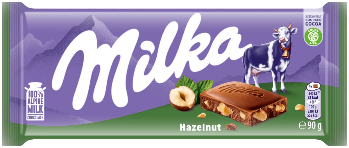 Czekolada mleczna Milka z orzechami laskowymi 90 g