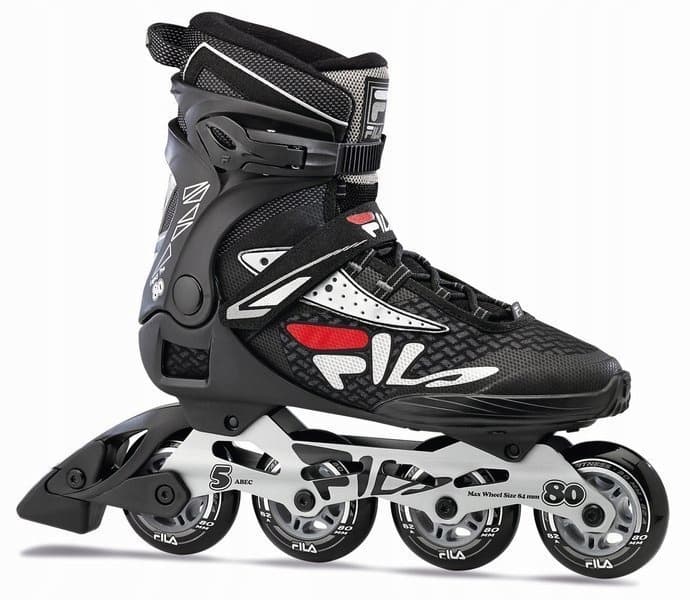 Rolki Fila Legacy Pro 80 czarno-srebrno-czerwone rozmiar 42