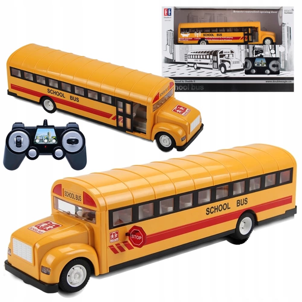 Żółty autobus szkolny zdalnie sterowany R/C z otwieranymi drzwiami