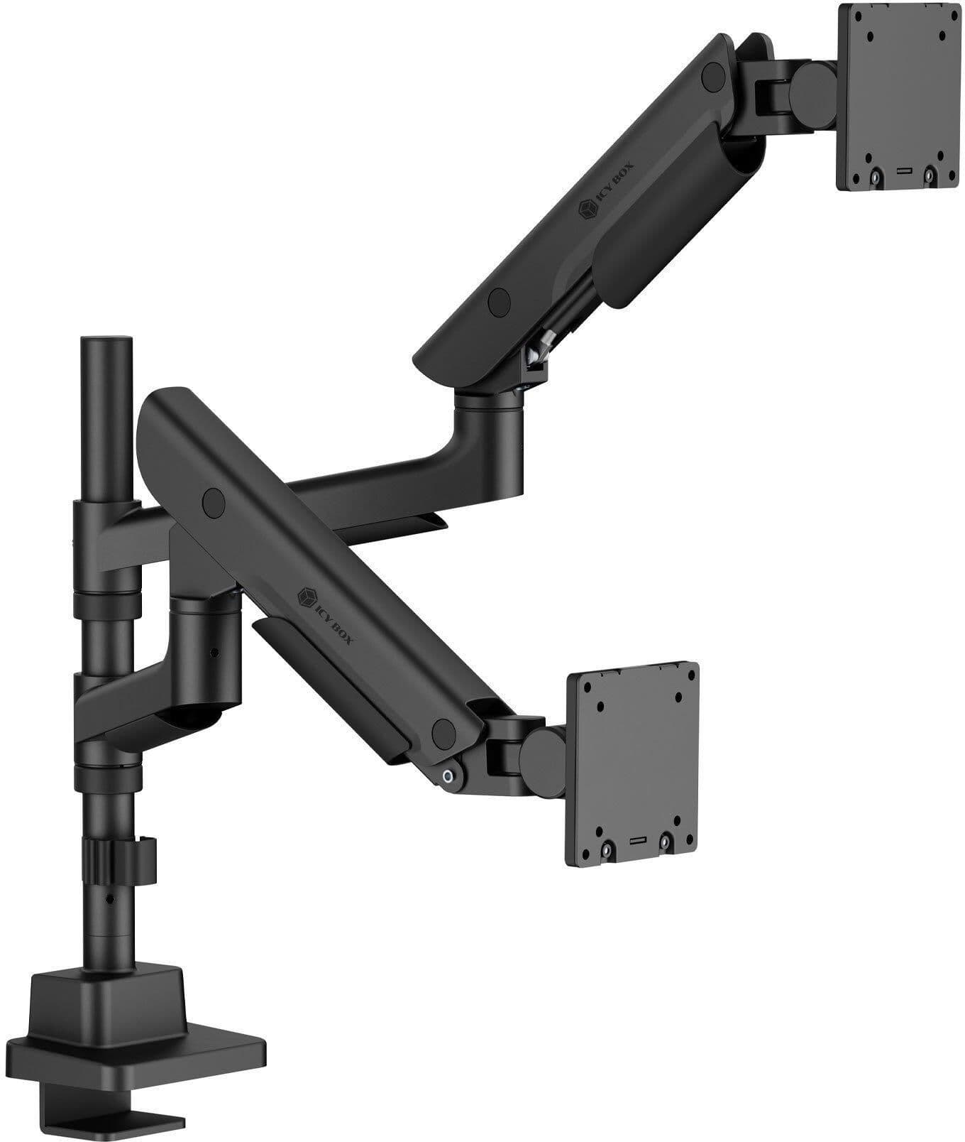 Stojak na monitor IcyBox do 57 cali / 27 kg, montaż biurkowy