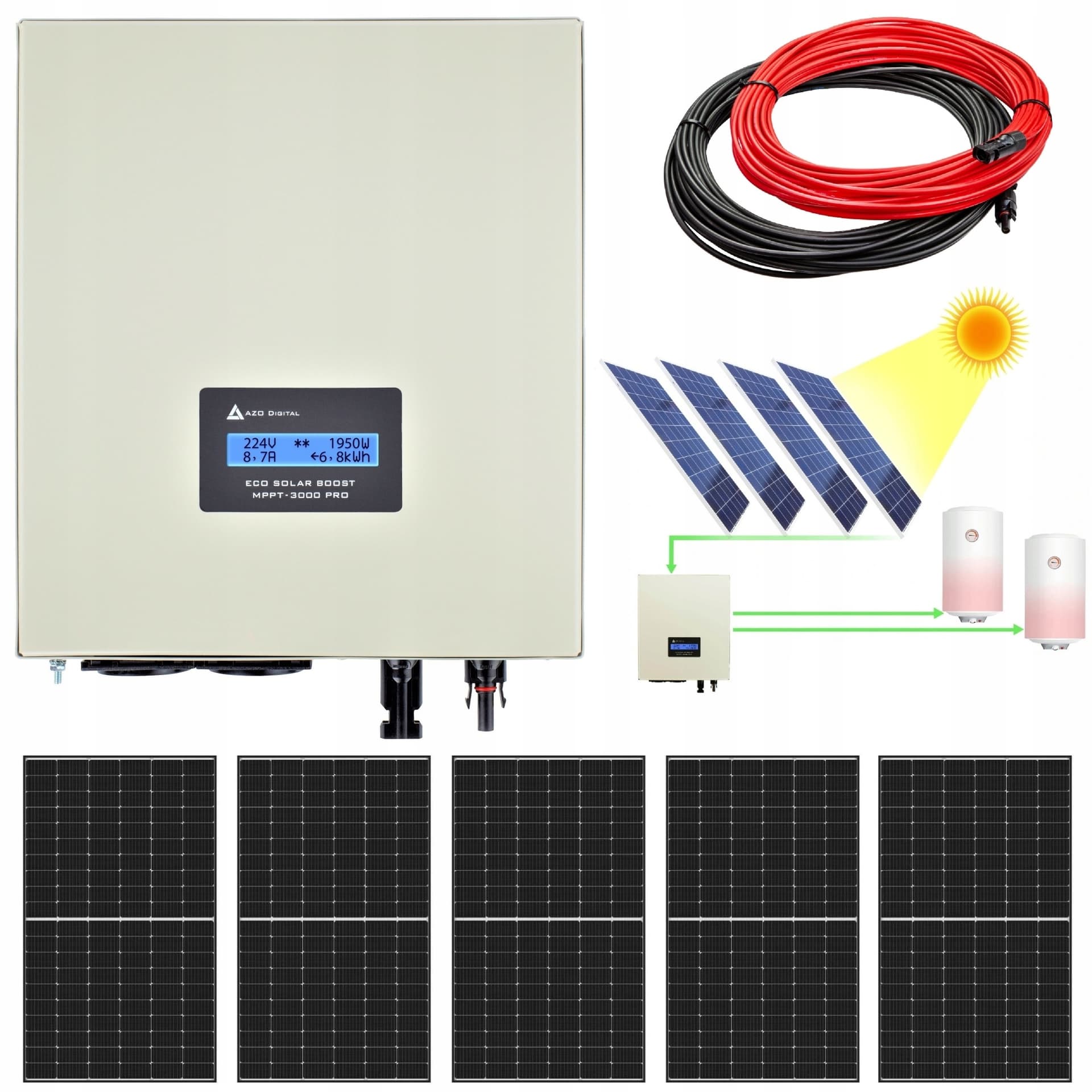 Zestaw do grzania wody w bojlerach ECO Solar Boost EVO 6xPV