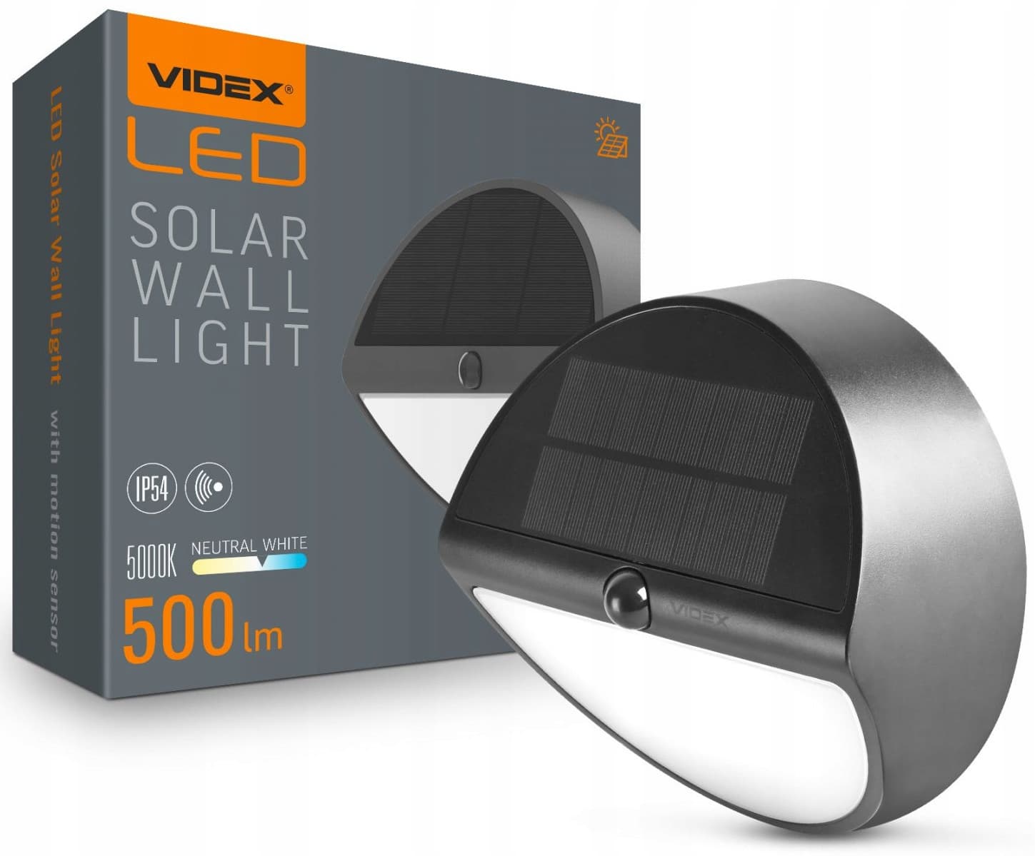 Lampa solarna ścienna z czujnikiem ruchu