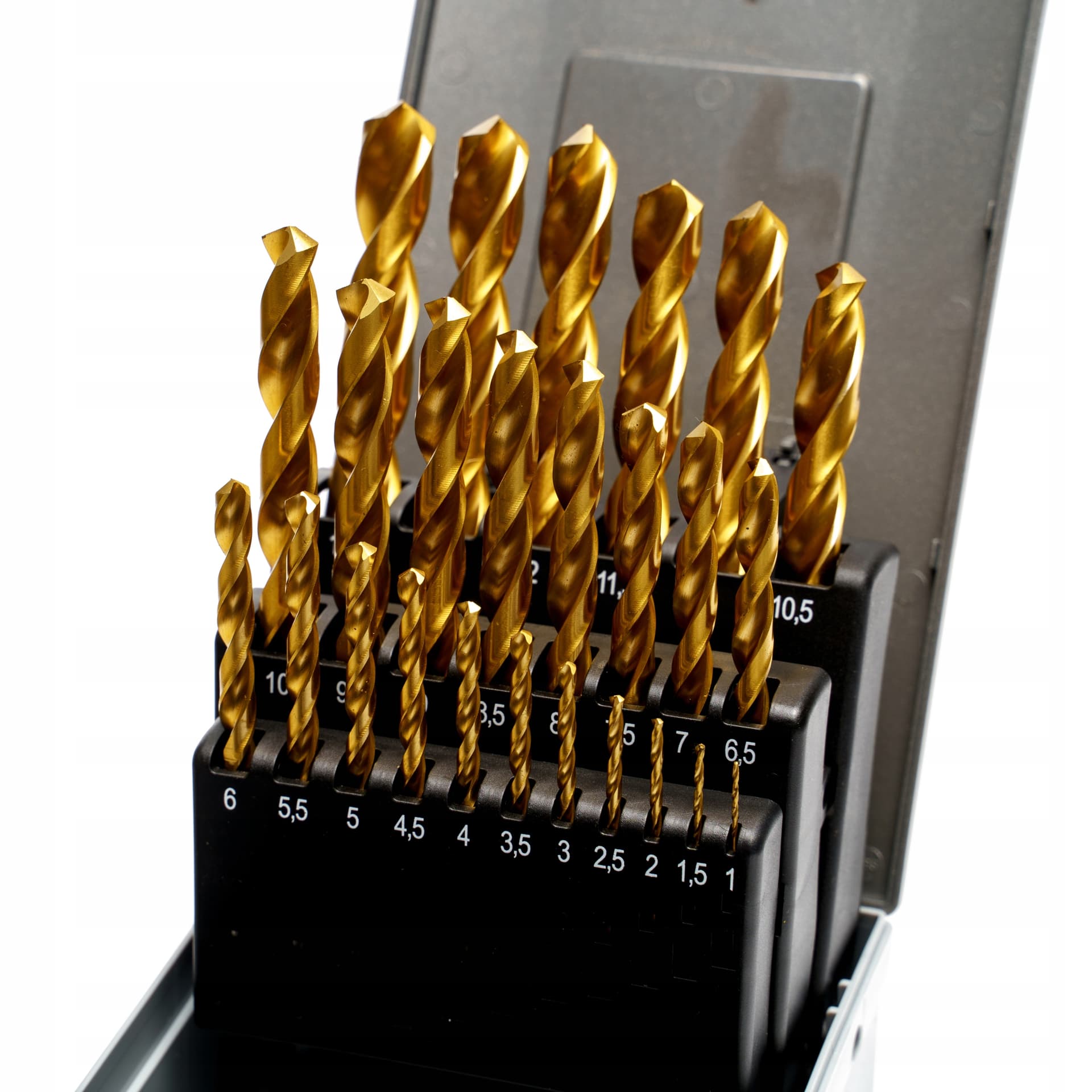 Wiertła do metalu HSSE TiN 1,00-10,00 mm zestaw 19 sztuk EL-CUT