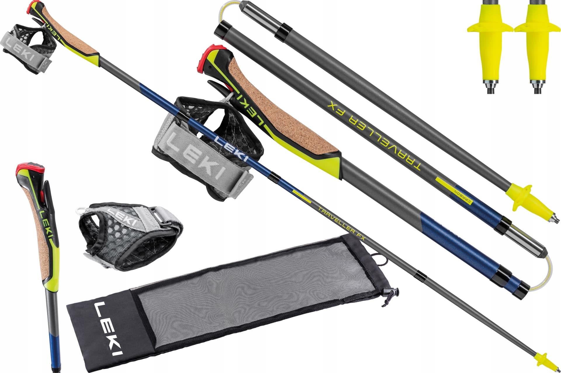 Kije do Nordic Walking Leki Traveller Carbon blue