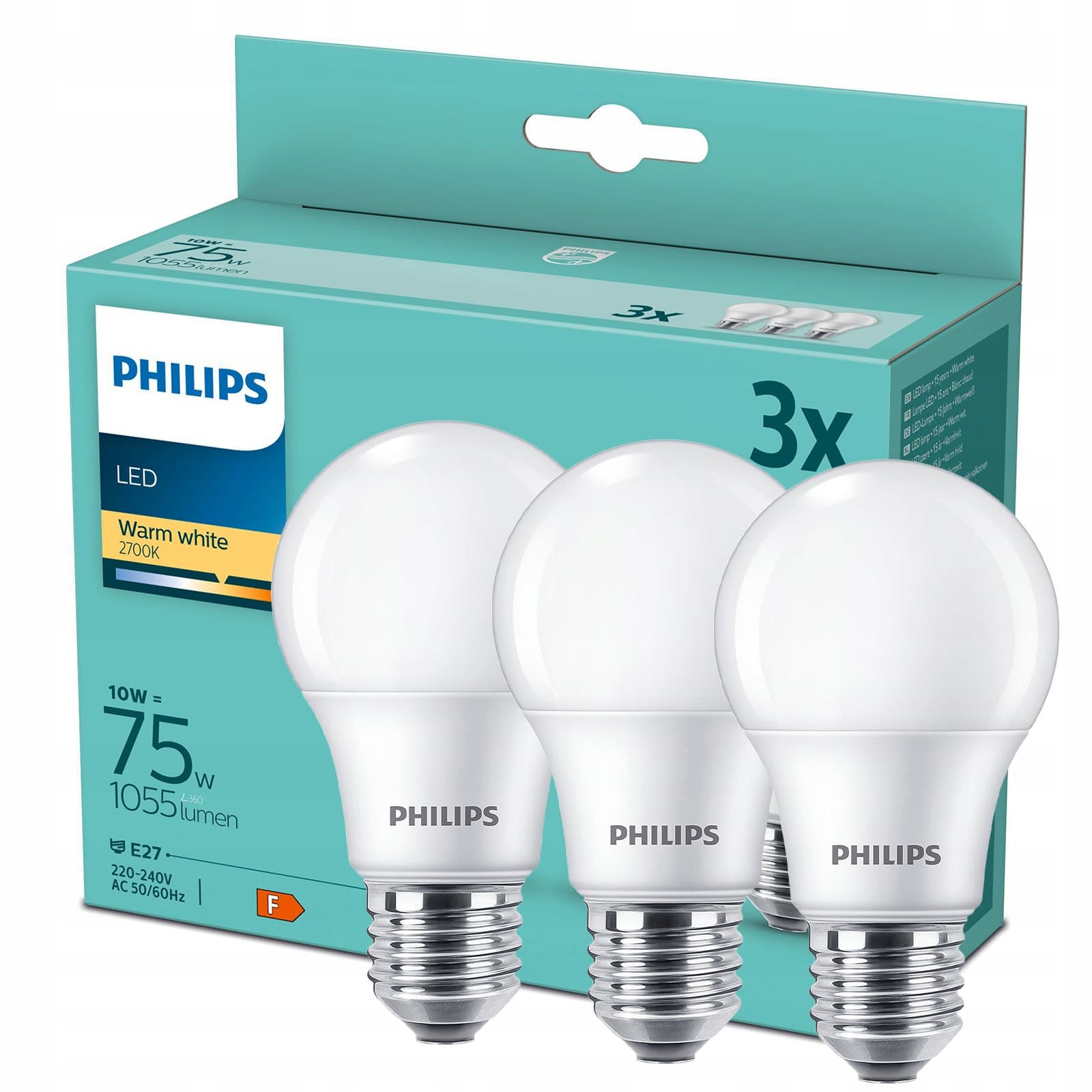 Żarówka LED E27 10W Biała Ciepła 3 szt.