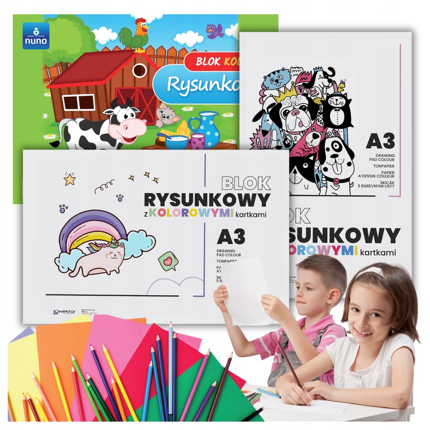 Papier kolorowy A3 do rysowania i prac kreatywnych