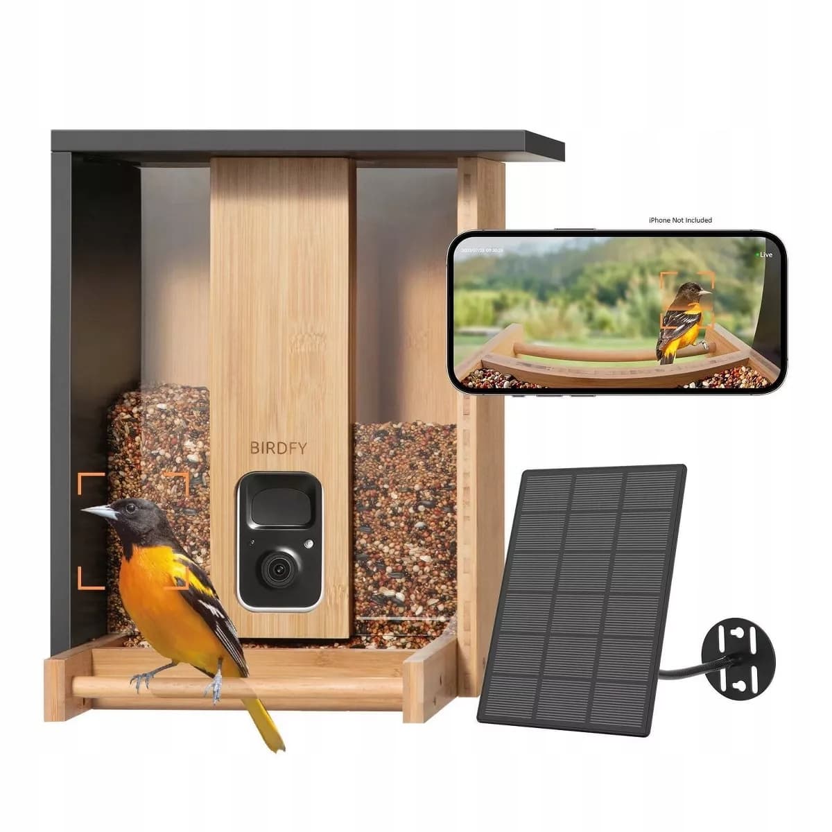 Birdfy Feeder Bamboo AI - Inteligentny karmnik dla ptaków z kamerą i rozpoznawaniem gatunków