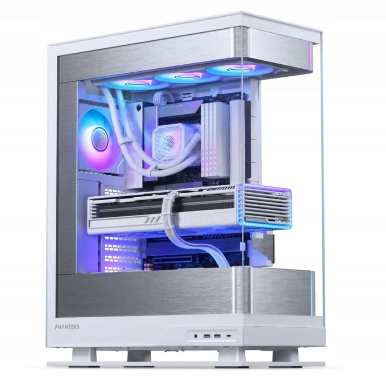 PHANTEKS Premium PCIe Gen 5 Pionowy Wspornik Karty Graficznej, DRGB, Kabel Riser 220mm, Biały