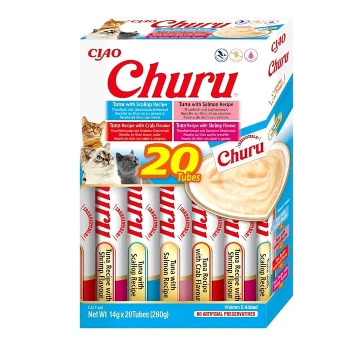 INABA Churu Mix Smaków Tuńczyk Owoce Morza dla Kota 20x14g