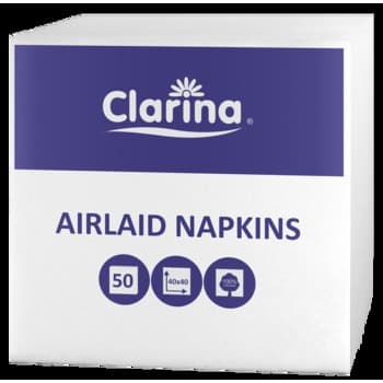 Serwetki AIRLAID białe 40x40 cm 50szt 1/4 Clarina