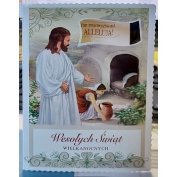 Karnet B6 z brokatem z wycięciem wielkanoc