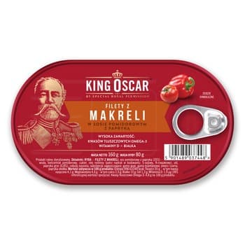 Filety z makreli w sosie pomidorowym z papryką 160g King Oscar