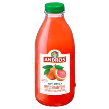 ANDROS Sok z różowych grejpfrutów wyciskanych 1l